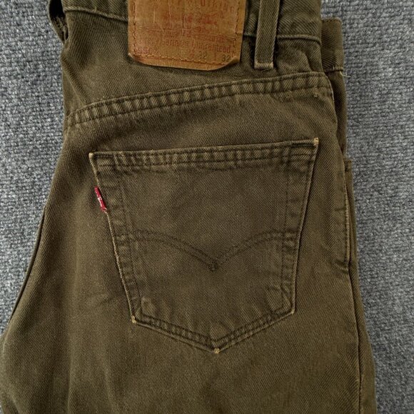 VTG Levis 550 Jeans Men Green Denim Relaxed Fit Red Tab USA Made Distressed - Picture 1 of 16